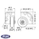 50mm Die-Cast Zinc Corner Castors - Set of 2